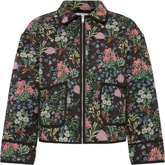 Ichi Giacca Floreale Jacquard - - Jackets - Donna - Multicolore - L