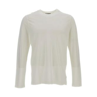 Zanone Truien & Vesten, Heren, Wit, 2Xl, Katoen, T-shirt met ronde hals en lange mouwen