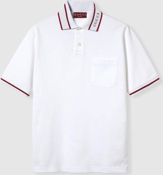 Gucci Cotton Piquet Polo Shirt, Size XXXL, White, Ready-to-wear
