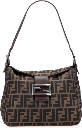 Fendi Borsa a spalla in tela con motivo Zucca 2000-2010 - Marrone
