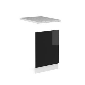 Vicco Panel Frontal R-line, Negro Brillo Intenso/blanco, 45 Cm Et M&aacute;rmol, Vicco