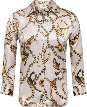 L'agence Zijden blouse - Grijs