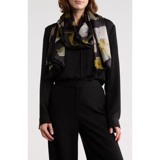 Ted Baker Floral Large Silk Scarf in Black at Nordstrom Rack