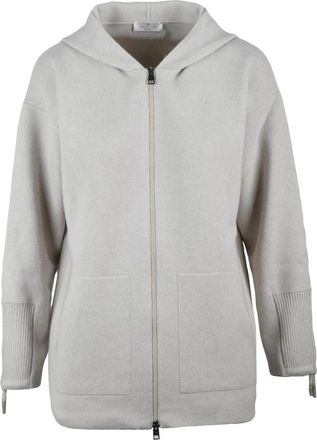 PANICALE Cardigan con Zip - Dames - Vesten - Beige - M - Wol - Truien & Vesten