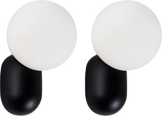 Beliani Set of 2 Wall Lamps HELME Black