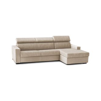 Talamo Italia Sof&aacute; Fijo Mikaela, Sof&aacute; De Esquina, 100% Made In Italy, Sof&aacute; De Sal&oacute;n Con Chaise Longue, En Tela Acolchada - Pen&iacute;nsula Contenedor Derecho, Con Reposab