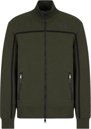 A|X Armani Exchange Hoodies & sweatvesten, Heren, Groen, S, Katoen, Scuba Zip Sweater