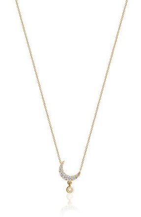Gabi Rielle Mini Moon CZ Pendant Necklace in Gold at Nordstrom Rack
