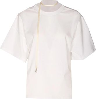 PDR Phisique Du Role T-shirt met barok parelketting - Dames - T-shirts - Wit - S - Tops