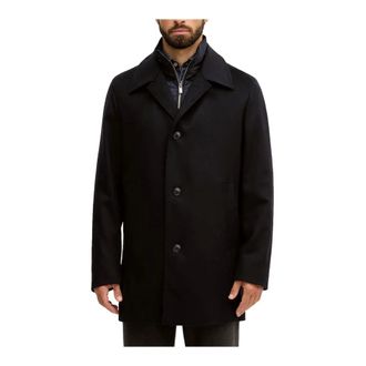 HUGO BOSS H Clark Bib S 254 Jas - Heren - Mantel - Zwart - XL - Wol - Jassen