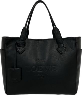 Loewe Black Leather Handbag Shoulder Bag Tote Bag (Pre-Owned)