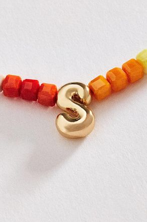 Anthropologie Colorful Beaded Initial Necklace