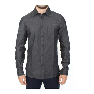 Ermanno Scervino Denim Stretch Casual Overhemd - Heren - Casual Overhemden - Grijs - M - Denim - Overhemden
