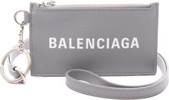 Balenciaga Gray Leather Coin Purse/Coin Case (Pre-Owned)