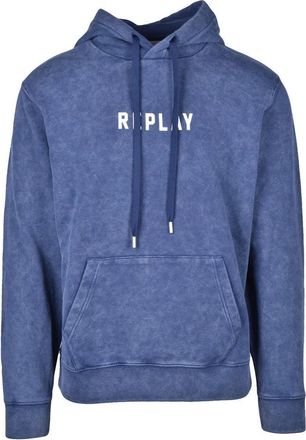 Replay Blue Men Cotton Hoodie