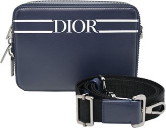Dior Navy Leather Shoulder Bag (Pre-Owned)