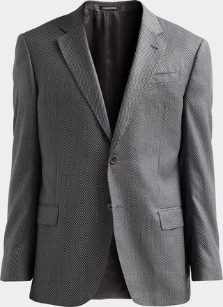Emporio Armani Men & apos;s Jacquard-Diamond Wool Sport Coat