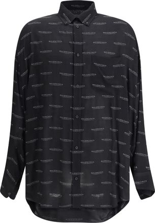 Balenciaga logo-print shirt - Black