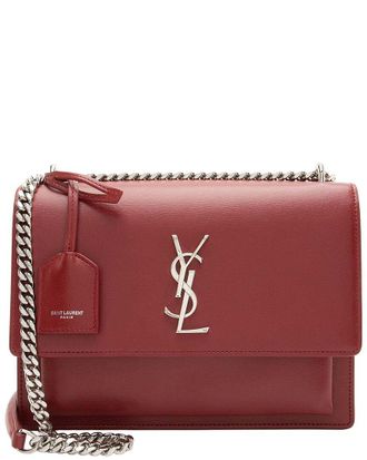 Saint Laurent Grained Calfskin Monogram Sunset Medium Shoulder Bag (Authentic Pre-Loved)
