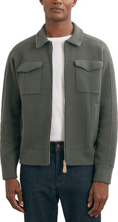 Reiss Calder Zip Through Twi Wool Sweater