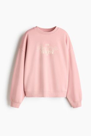 H&M Oversized Print-motif Sweatshirt in Pink/matisse at Nordstrom, Size Xx-Large
