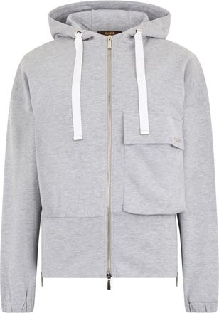 Moorer Melange Hoodie met Rits - Dames - Vesten met rits - Grijs - XS - Katoen - Hoodies & sweatvesten