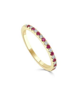 Sabrina Designs 14K 0.26 Ct. Tw. Diamond & Sapphire Half-Eternity Ring