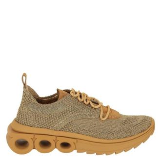 Ferragamo Nima Metallic Knit Sneakers, Size 9
