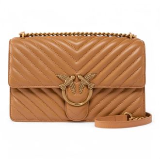 Pinko Pinko, Dames, Tassen, Bruin, Maat: ONE Size Leer