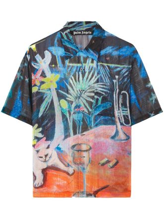 Palm Angels Button-up bowlingshirt - Zwart
