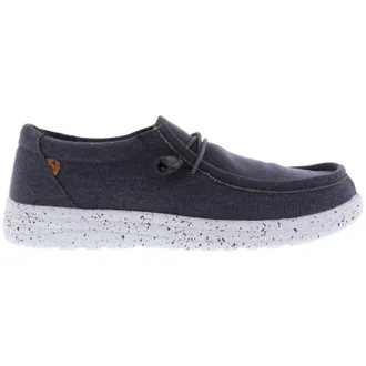 Lamofootwear Mens Paul Canvas Deck Shoe In Charcoal