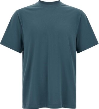 Brioni Blue Solid Crew Neck T-Shirt
