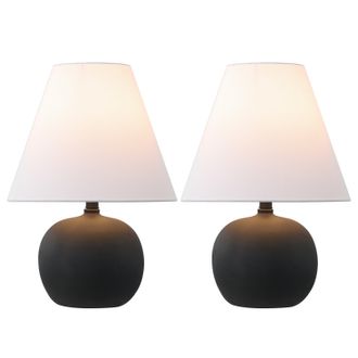 Jonathan Y Designs Asher Minimalist Scandinavian Resin/Iron Gourd LED Table Lamp