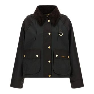 Barbour Reighton Spey Waxed Jacket - Dames - Jassen - Zwart - Maat: S Katoen