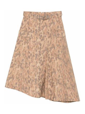 Ganni Brown multicolor asymmetric skirt