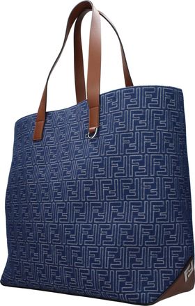 Fendi Mens Blue Fabric Shoulder Bag