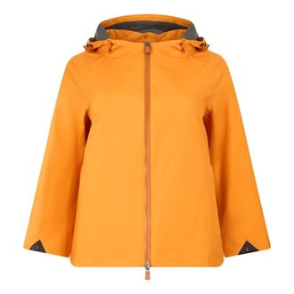 Herno Winter Jackets, female, Orange, Size: 2XS Orange rain jacket with hood