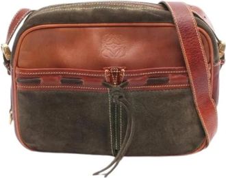 Loewe Pre-owned Cross Body Bags, female, Multicolor, Size: ONE SIZE Pre-owned Suede Shoulder Bag