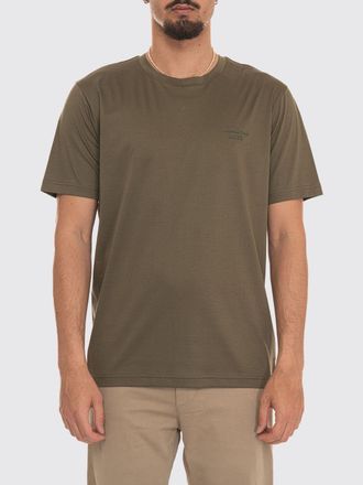 HUGO BOSS T-shirt girocollo in cotone con logo tono su tono sul petto