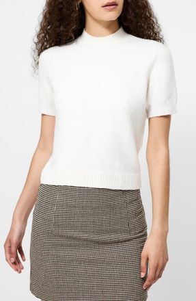 French Connection Vhari Short Sleeve Crop Sweater in Porcelain Cream at Nordstrom, Size X-Small