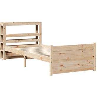 vidaXL Estructura De Cama Con Cabecero Madera Maciza Pino 75x190 Cm Vidaxl