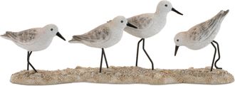 Melrose International Sea Birds on Branch Figurine (Set of 2) - White, Black, Beige