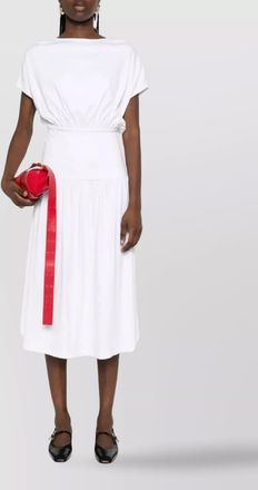 Fabiana Filippi waist elasticated dress short sleeves midi length