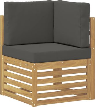 vidaXL Sof&aacute; De Esquina Para Exteriores Madera De Acacia S&oacute;lida Blanco Vidaxl