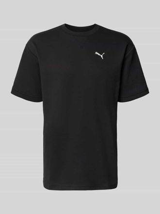 Puma Relaxed Fit T-Shirt aus reiner Baumwolle Modell ESS ELEVATED in Black, Gr&ouml;&szlig;e XXL