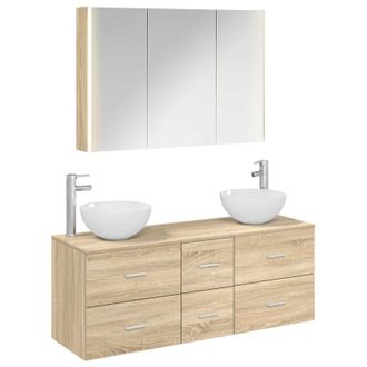 vidaXL Juego De Muebles De Ba&ntilde;o 4 Uds. Roble Sonoma Vidaxl