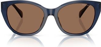 Ralph Lauren RA5324U 56mm Cat Eye Sunglasses in Transparent Opal Blu/brown at Nordstrom