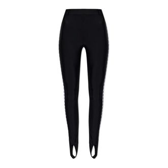 Moschino Leggings, female, Black, Size: 2XS Leggings with Side Stripes