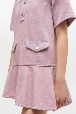 Ganni Cameo Pink Washed Denim Dress - Size 34 Organic Cotton