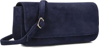 Unisa Tassen, Dames, Blauw, ONE Size, Su&egrave;de, Blauwe Su&egrave;de Schoudertas Dreamin